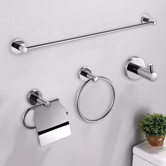 Juego de accesorios de baño de hotel de acero inoxidable comercial 304