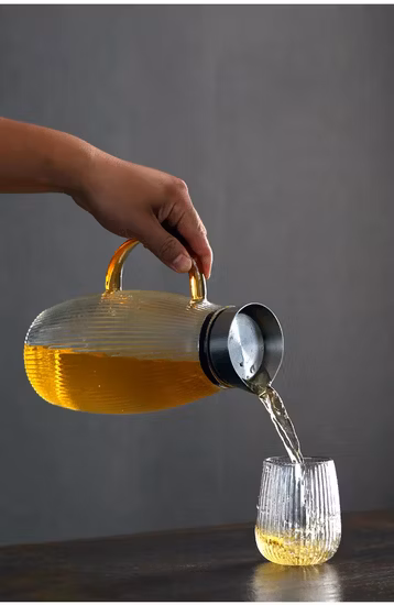 Jarra de vidrio de 1 litro de alta calidad y jarra de vidrio con tapa de plástico Jarra de vidrio
