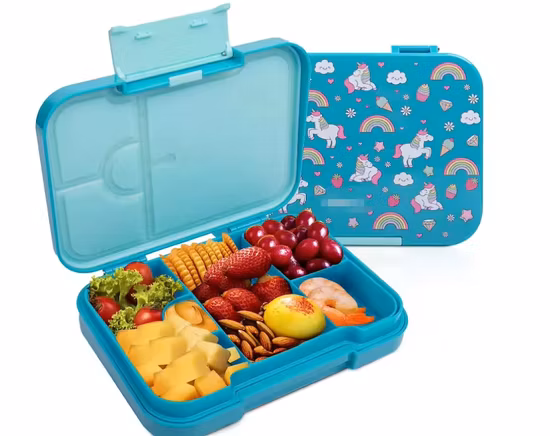 Aohea Caja de plástico Contenedor de almacenamiento de alimentos Fiambrera Bento Box para niños