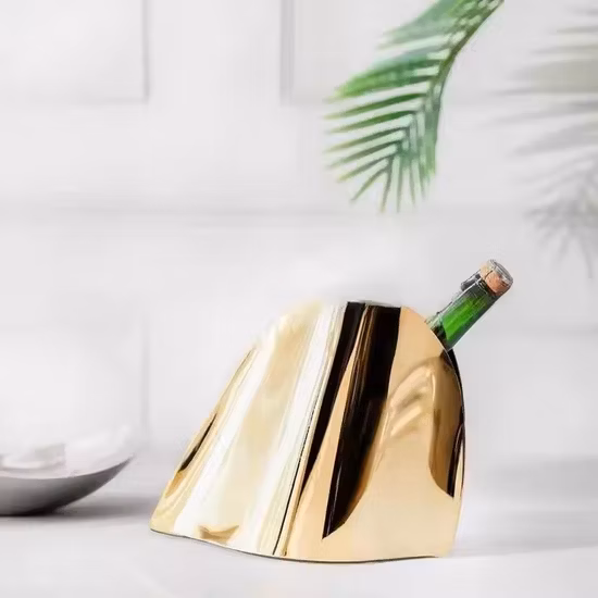 Cubo de hielo de lujo grande del refrigerador de la capa doble del vino del acero inoxidable del partido 17L con la manija